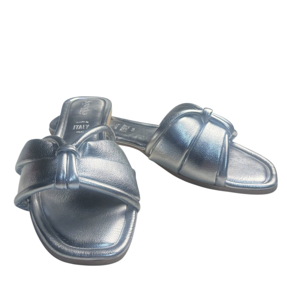 Seychelles‎ Shades Of Cool Slide Sandals Women Size 10 Silver Preowned Slip On